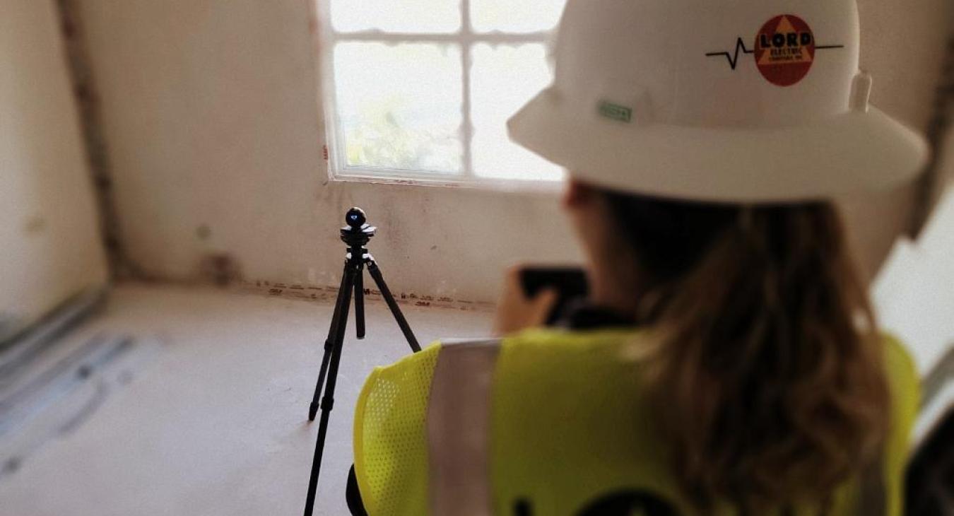 Worker surveying