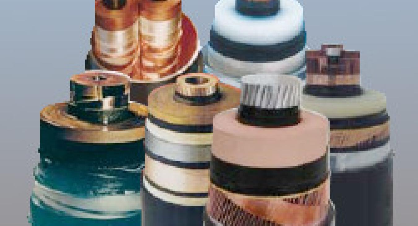 Various sizes of electrical cables